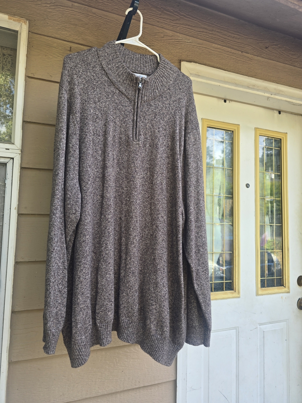 Croft & Barrow Men's Brown Quarter-Zip Sweater Pullover - 4X